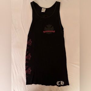 Authentic Chrome Hearts Black with a red writing tank top . Size Small